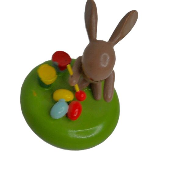 Vintage German Erzgbirge Bunny Rabbit Painting Eggs READ - Picture 3 of 6